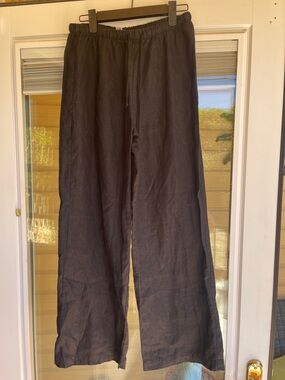 Reformation Olina Linen Pant in Black